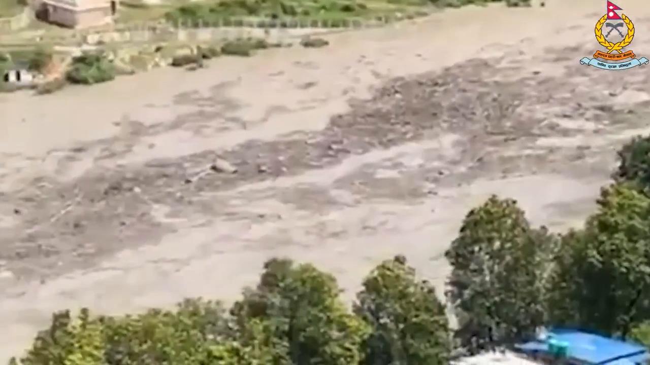Video thumbnail for Nepal: 384 tourists, travelers reported missing after flash floods near Nepal-China border (3).