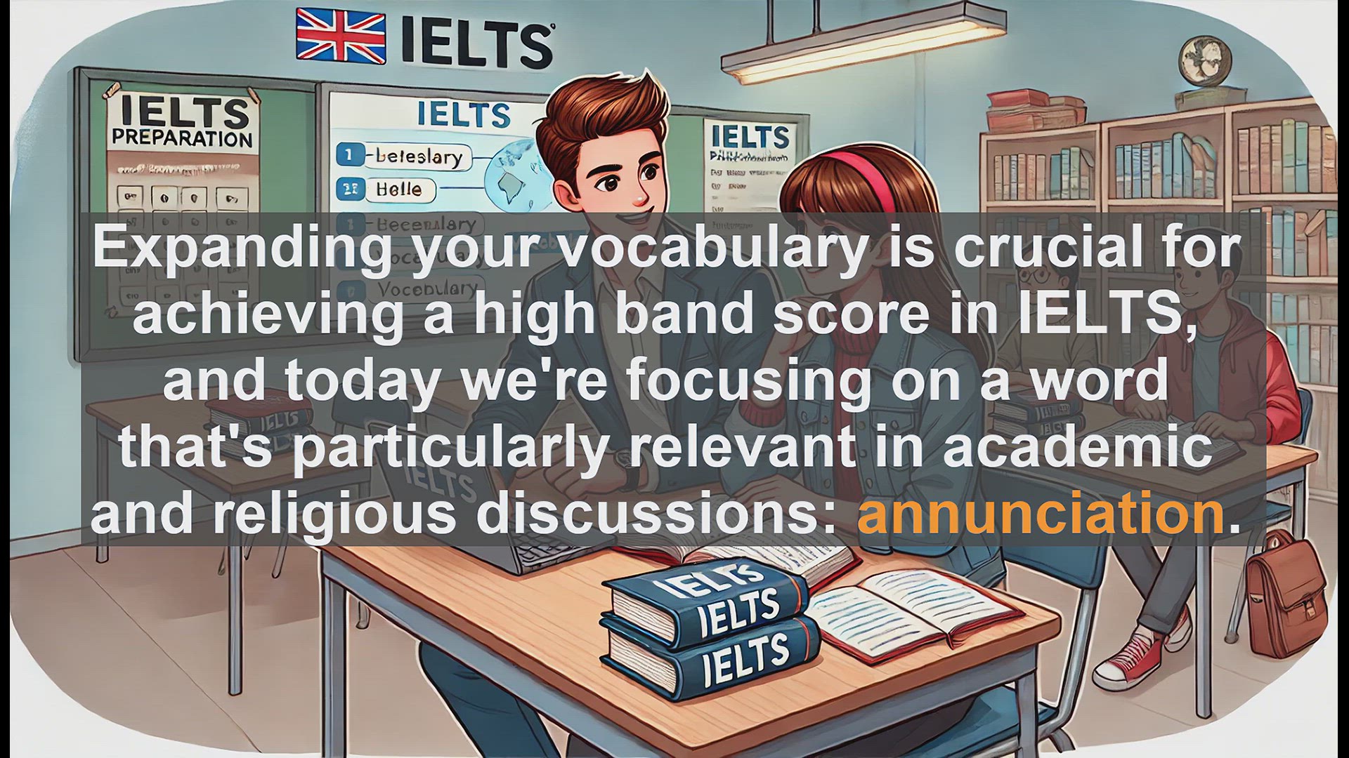 'Video thumbnail for 5000 Must Know IELTS 8.0 Vocabulary - Mastering 'Annunciation': Boost Your IELTS Vocabulary'
