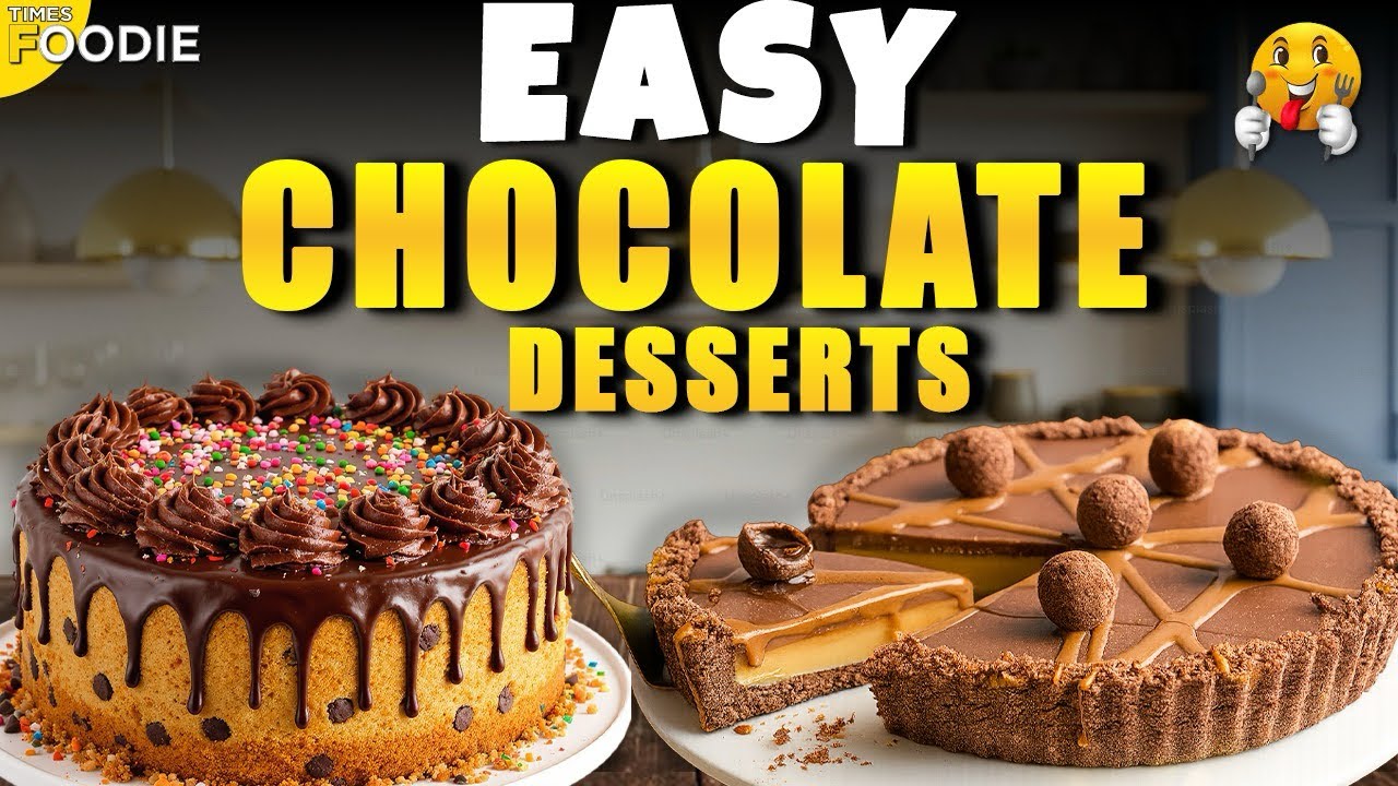 'Video thumbnail for Quick & Easy Chocolate Dessert Recipes | Chocolate Chip Cookie Cake & Chocolate Tart'