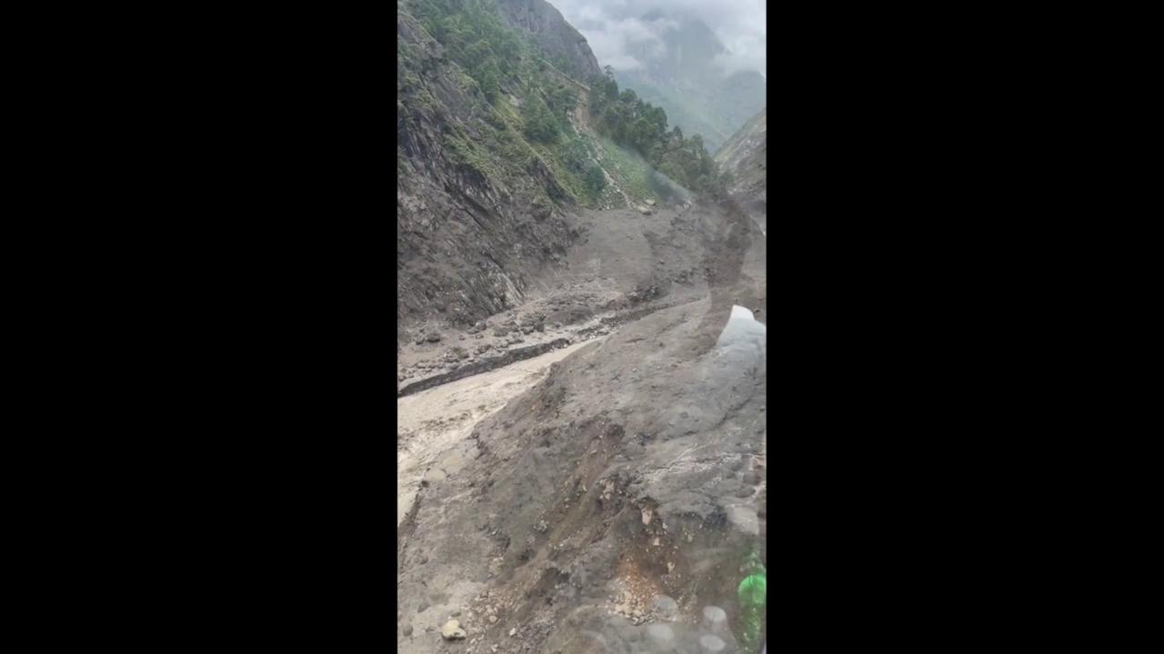 Video thumbnail for Nepal Floods: Helicopter Flyover Of Flood Damage / 2.