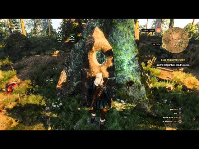 Video thumbnail for The Witcher 3: Wild Hunt - White Orchard: Place of Power Aard Sign, Ghoul Combat Gameplay Sequence