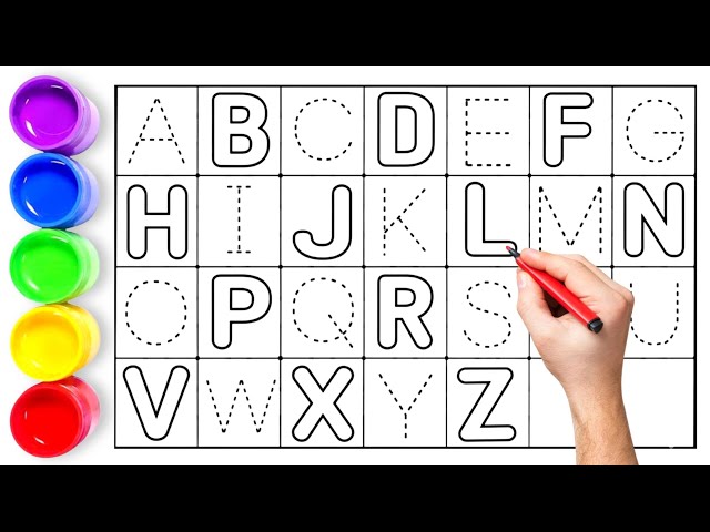 Video thumbnail for Abcd Drawing | A For Apple B For Ball | Kids learn A To Z Alphabet | Alphabet Song