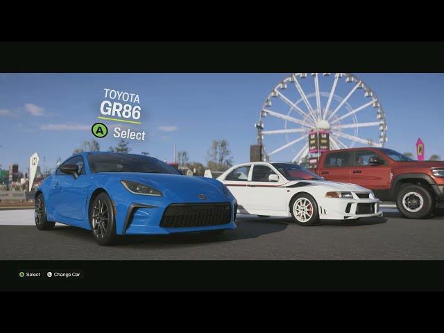 Video thumbnail for Forza Horizon 6 - Choose Your Car: Toyota GR 86, Lancer Evolution VI GSR TM Edition or RAM 1500 TR