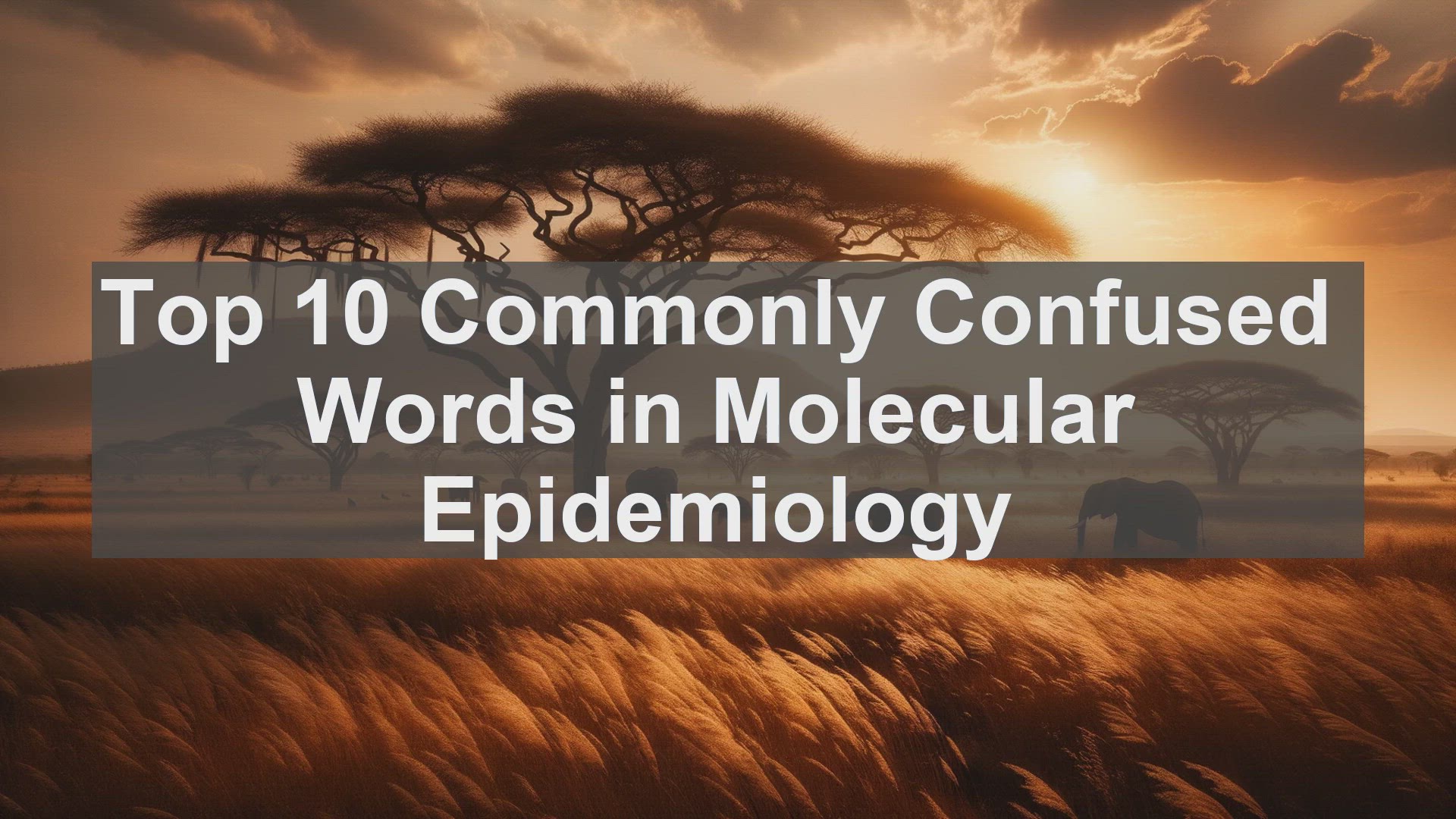 'Video thumbnail for Top 10 Commonly Confused Words in Molecular Epidemiology'