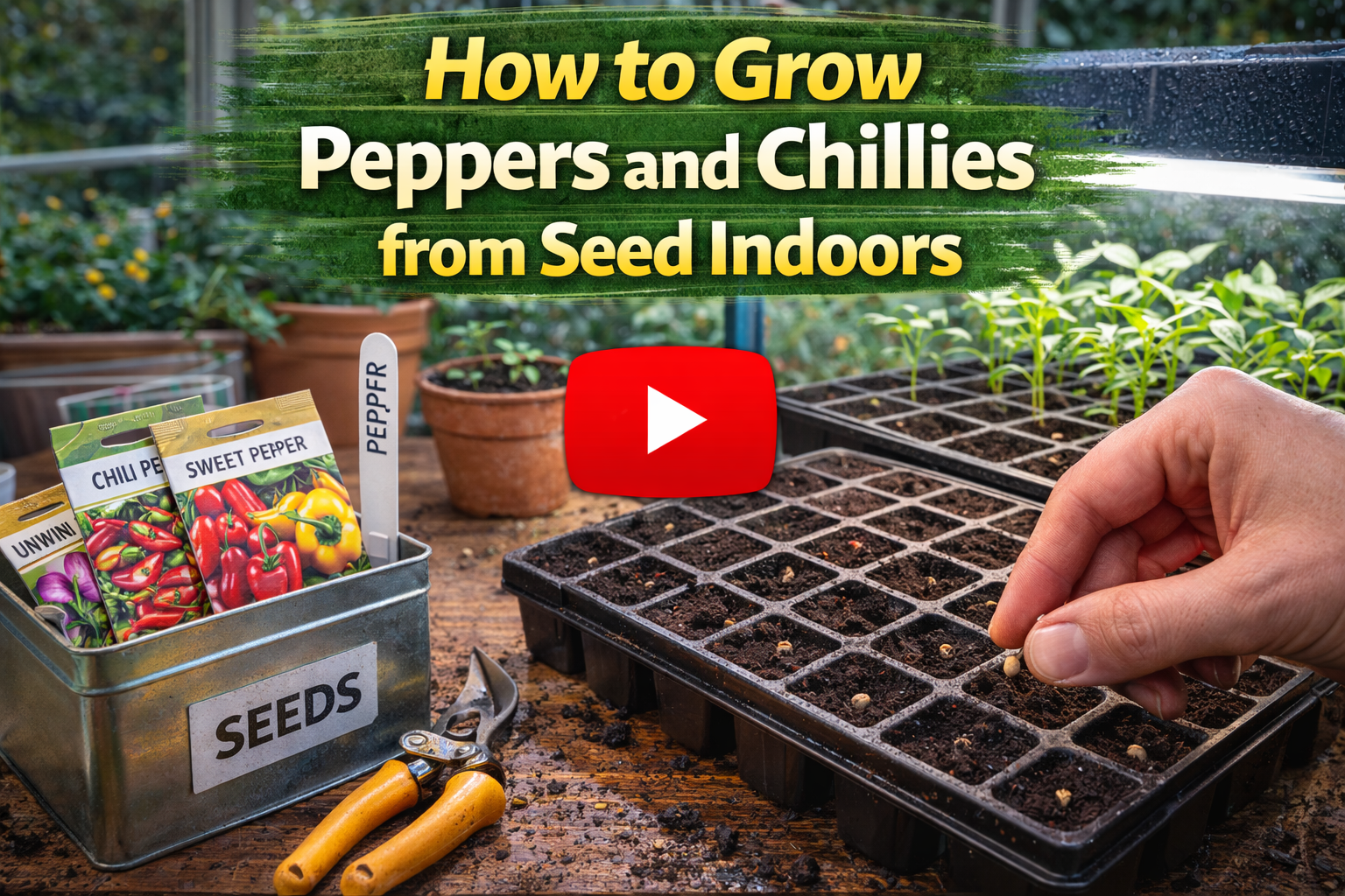 Video thumbnail for How to Grow Peppers and Chillies from Seed Indoors