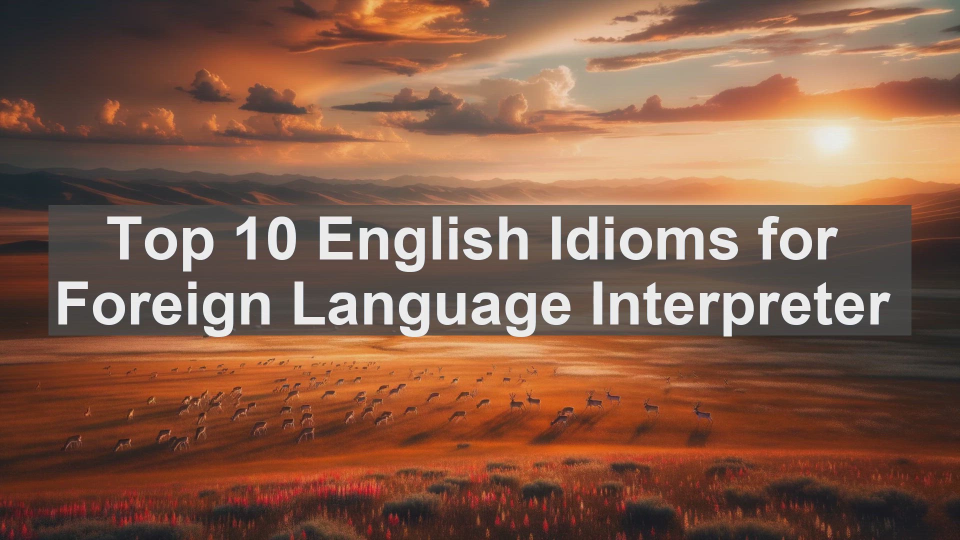 'Video thumbnail for Top 10 English Idioms for Foreign Language Interpreter'