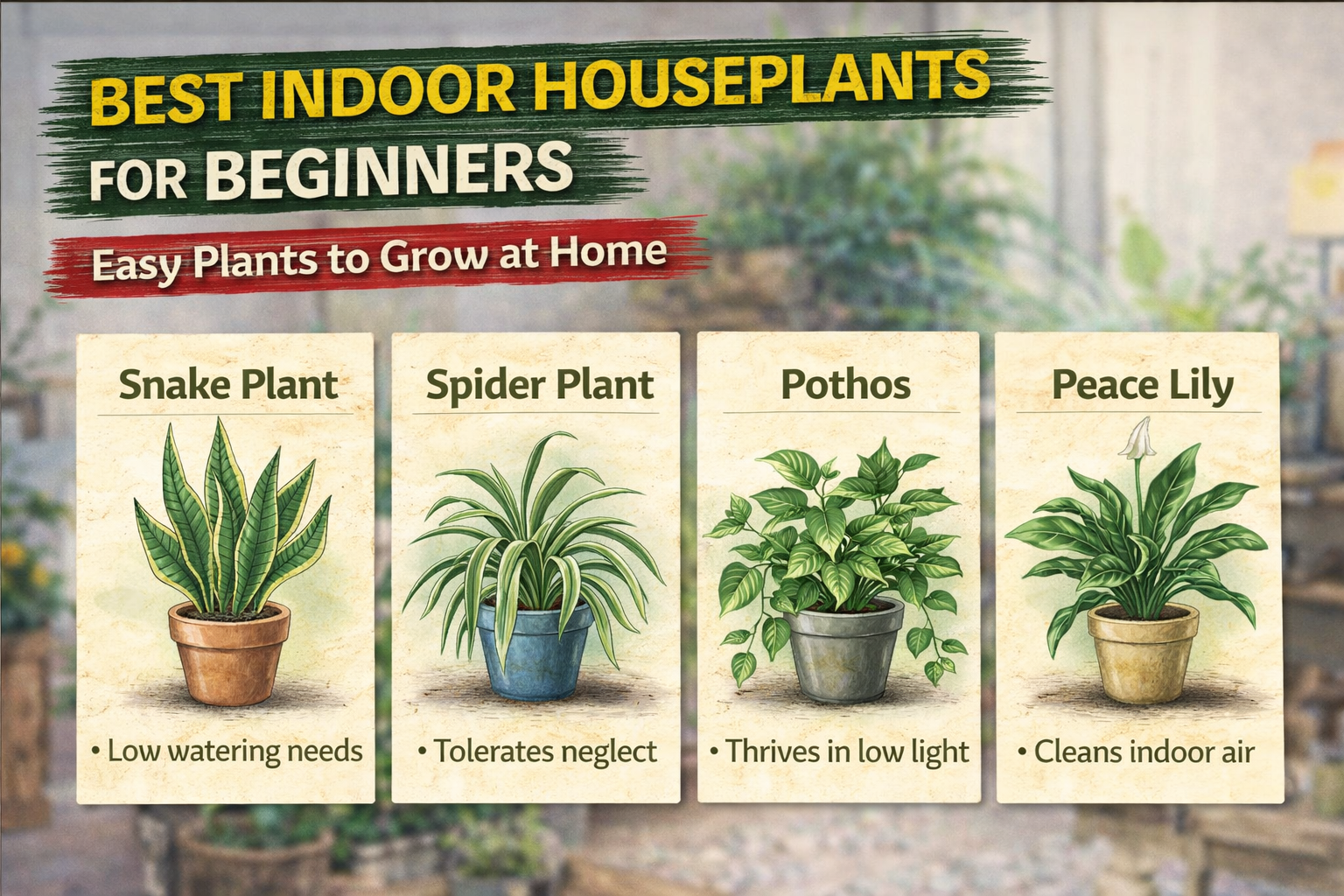 Video thumbnail for Best Indoor Houseplants for Beginners | Easy Plants to Grow at Home