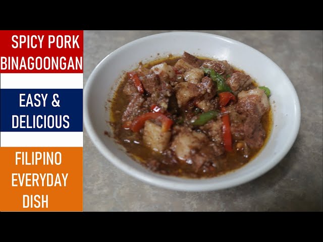 Video thumbnail for Filipino PORK BINAGOONGAN. Braised Pork in Shrimp Paste. Easy Filipino Homecooked Recipe.