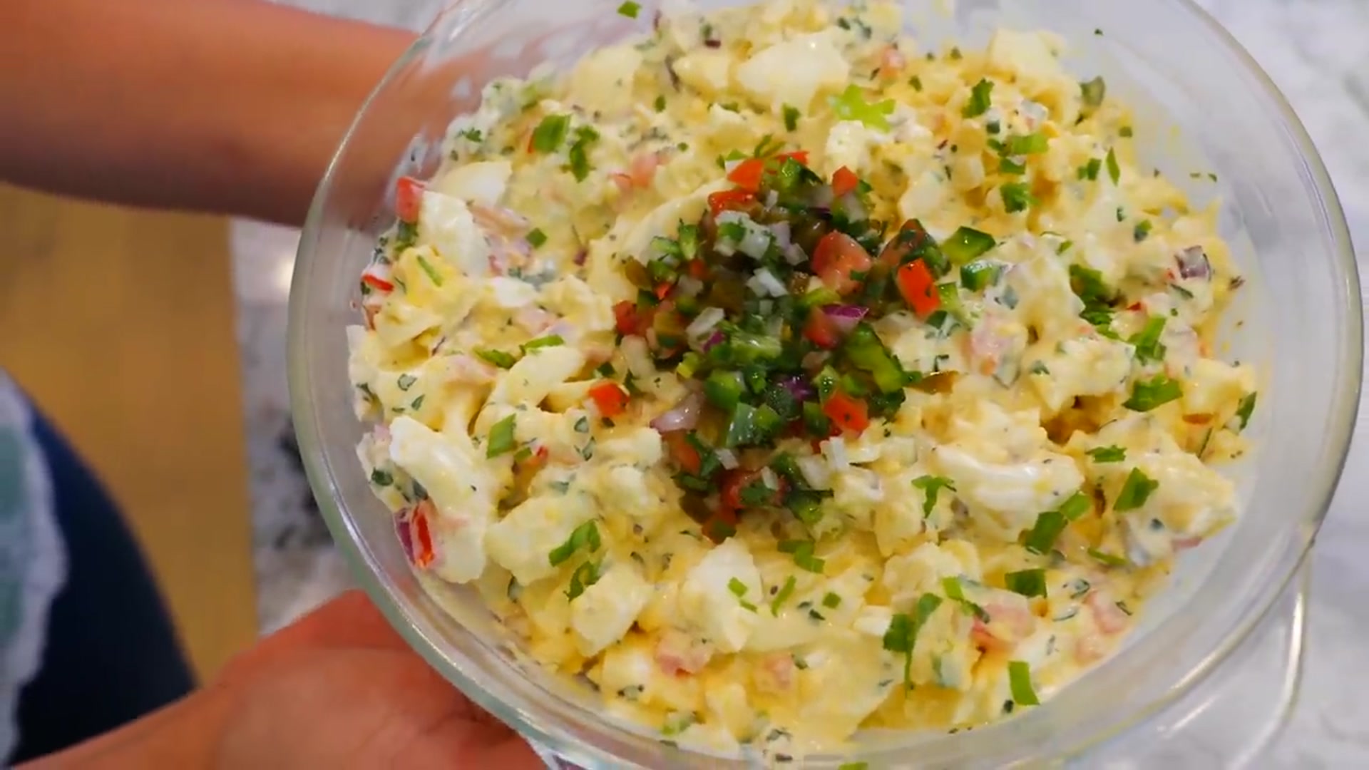 Video thumbnail for Quick Easy Creamy Mexican Pico De Gallo EGG Salad recipe Views on the road(720P HD)
