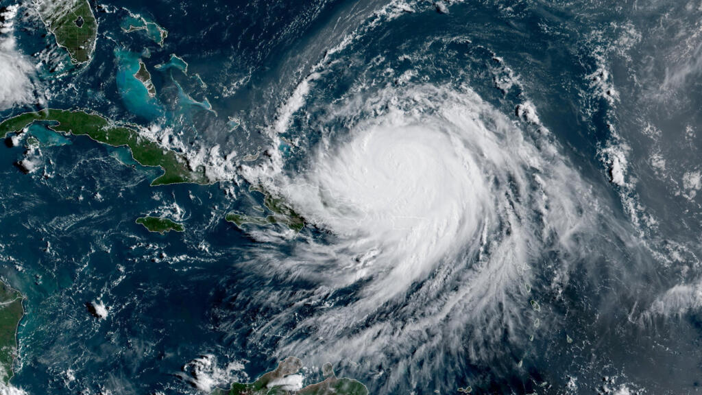 'Video thumbnail for Hurricane Erin restrengthens as it lashes Caribbean with rain'