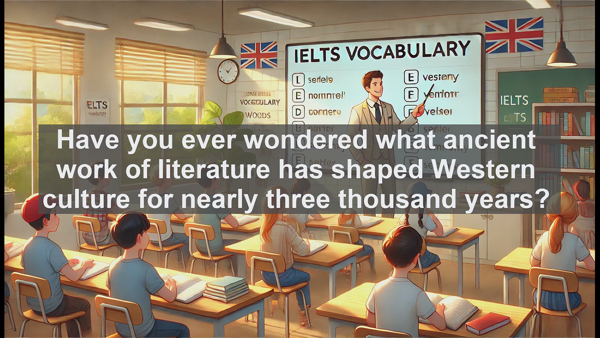 'Video thumbnail for 2000 Must Know IELTS 9.0 Vocabulary - The Iliad: Ancient Epic Shaping Western Culture'