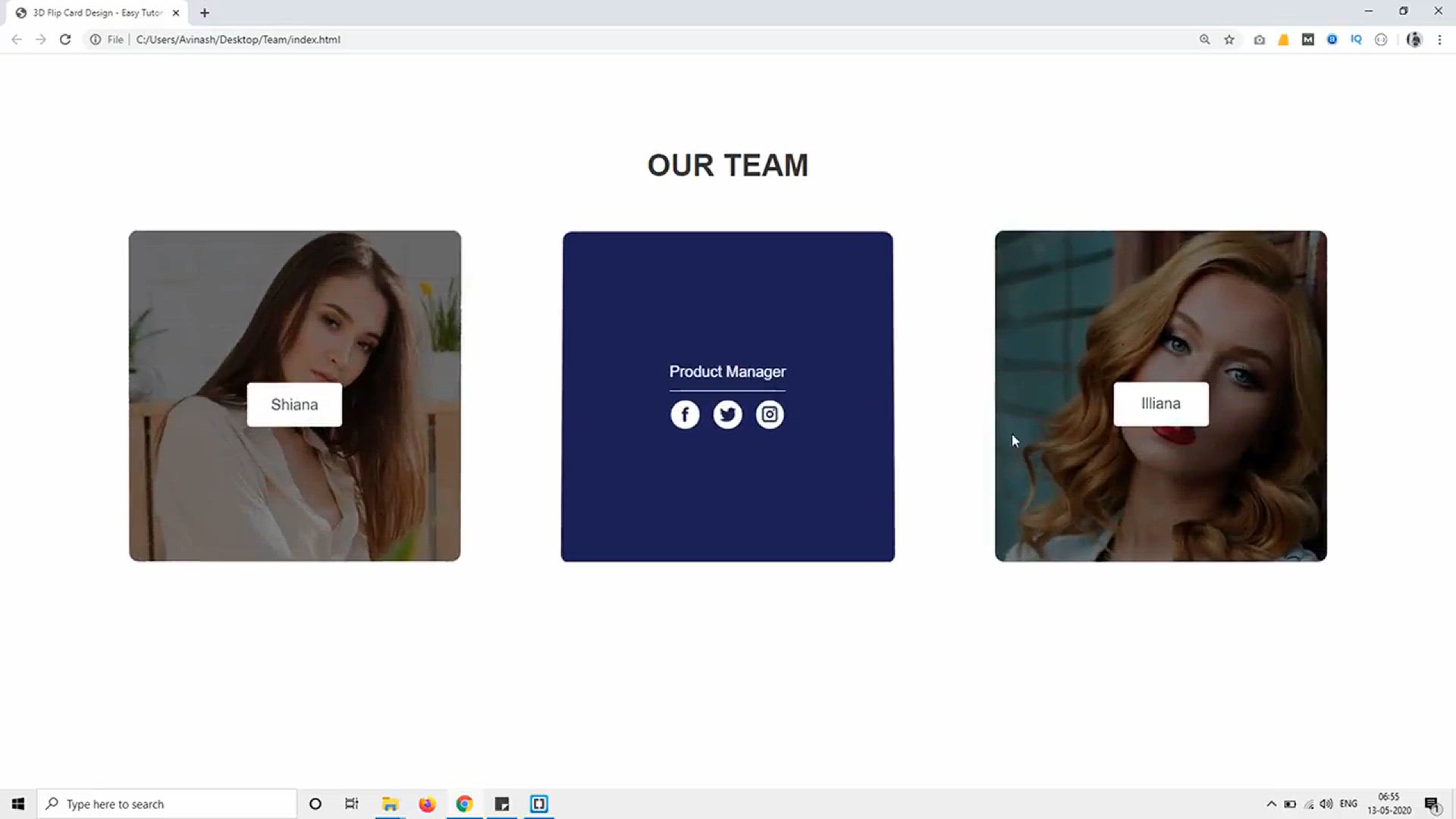 'Video thumbnail for How To Make 3D Flip Effect In HTML and CSS _ Create Flip Card In HTML CSS Step by Step'