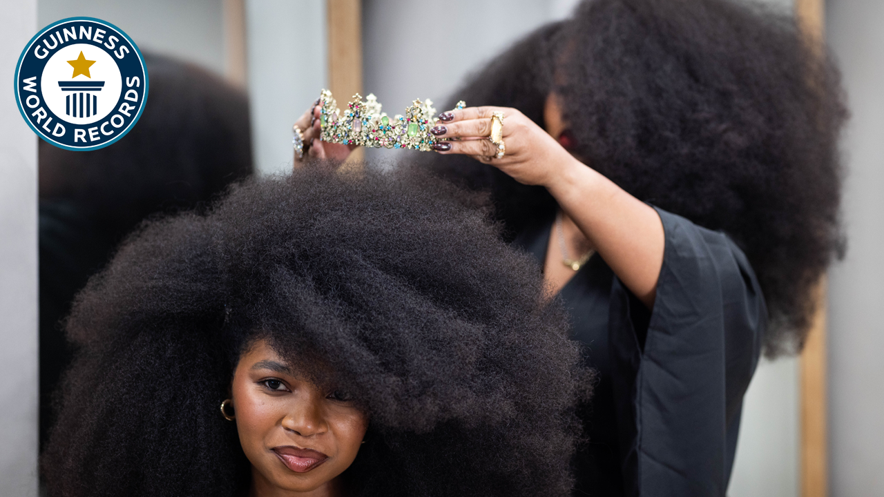Video thumbnail for New Largest Afro Crowned