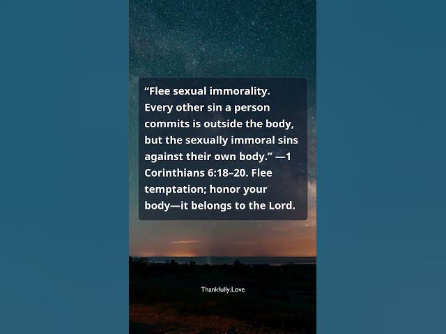 Video thumbnail for 1 Corinthians 6:18–20 — Flee Sexual Immorality: Honor Your Body
