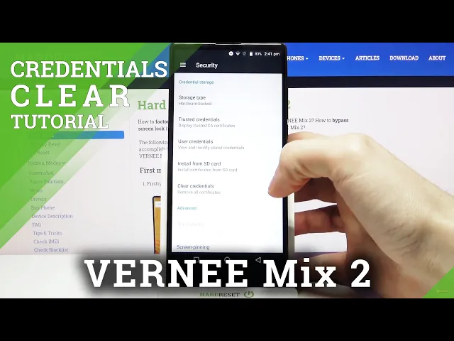 Video thumbnail for How to Clear Credentials on VERNEE Mix 2 – Remove All Certificates