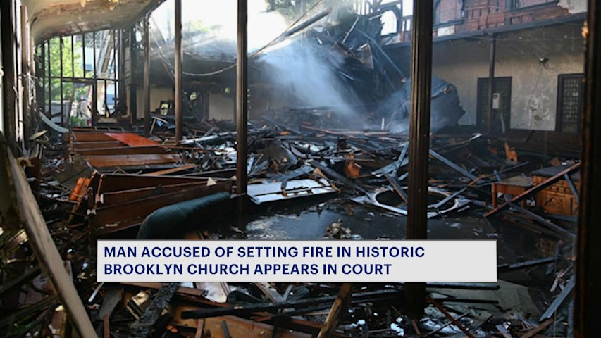 Video thumbnail for Man accused of setting historic Bushwick church on fire appears in Brooklyn Federal Court