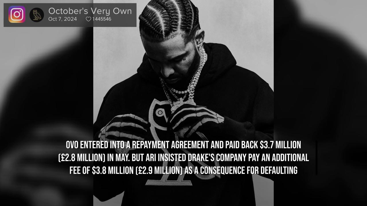 Video thumbnail for Drake in legal battle over $3.7 million loan to his fashion brand OVO.