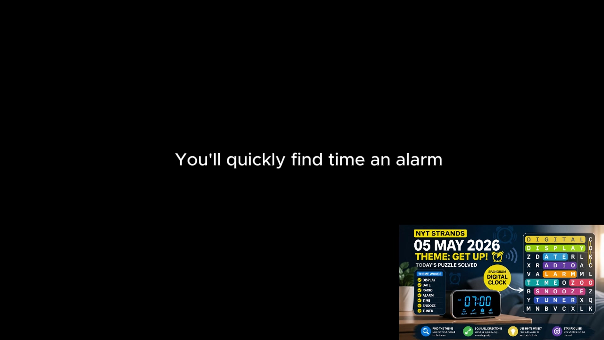 Video thumbnail for NYT Strands Puzzle May 05_ Answers and Tips!