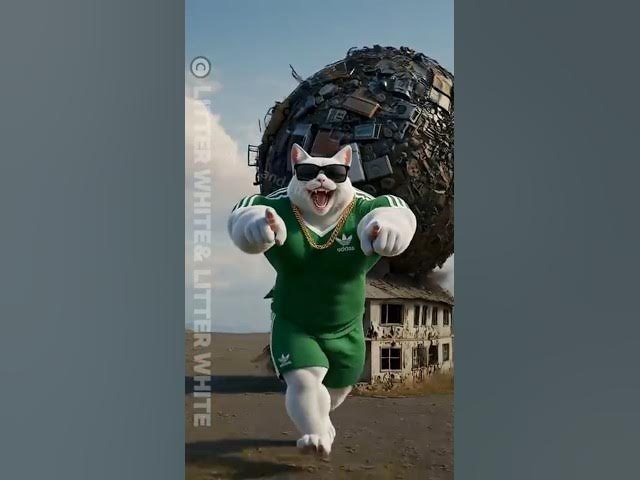 Video thumbnail for Cat's giant ball kidnaps the robot, puppy's revenge  #story  #cat #puppy #cute #shorts