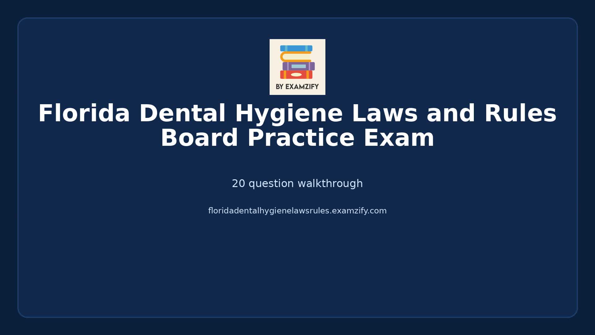 Video thumbnail for Florida Dental Hygiene Laws and Rules Board Practice Exam