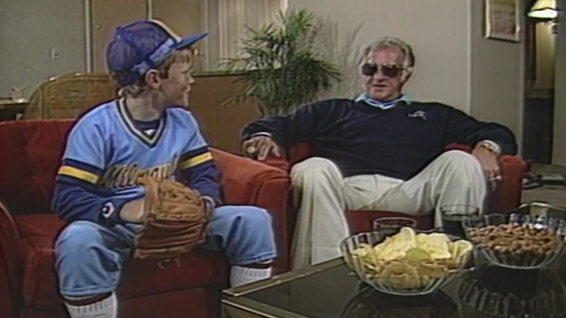 'Video thumbnail for Bob Uecker & Christopher Johnston watch TV for Episode 1 of The Wacky World of Sports'