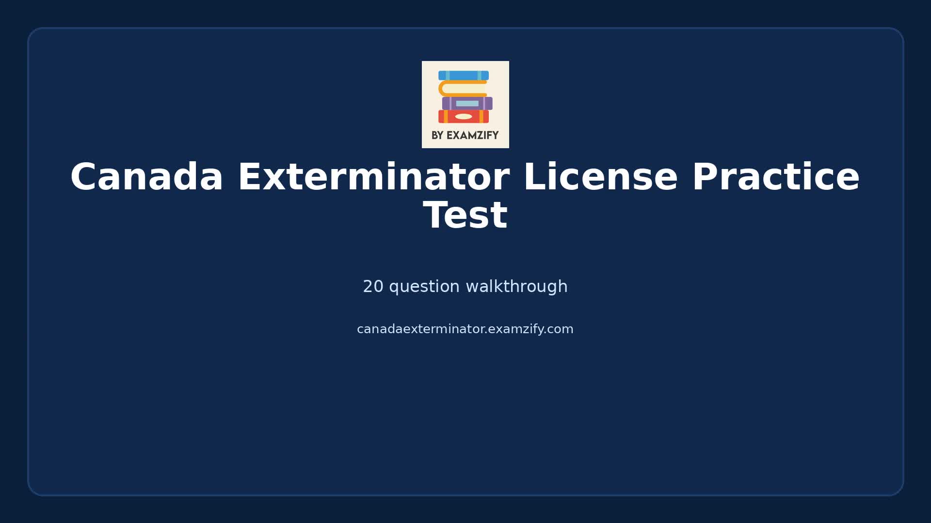 Video thumbnail for Canada Exterminator License Practice Test