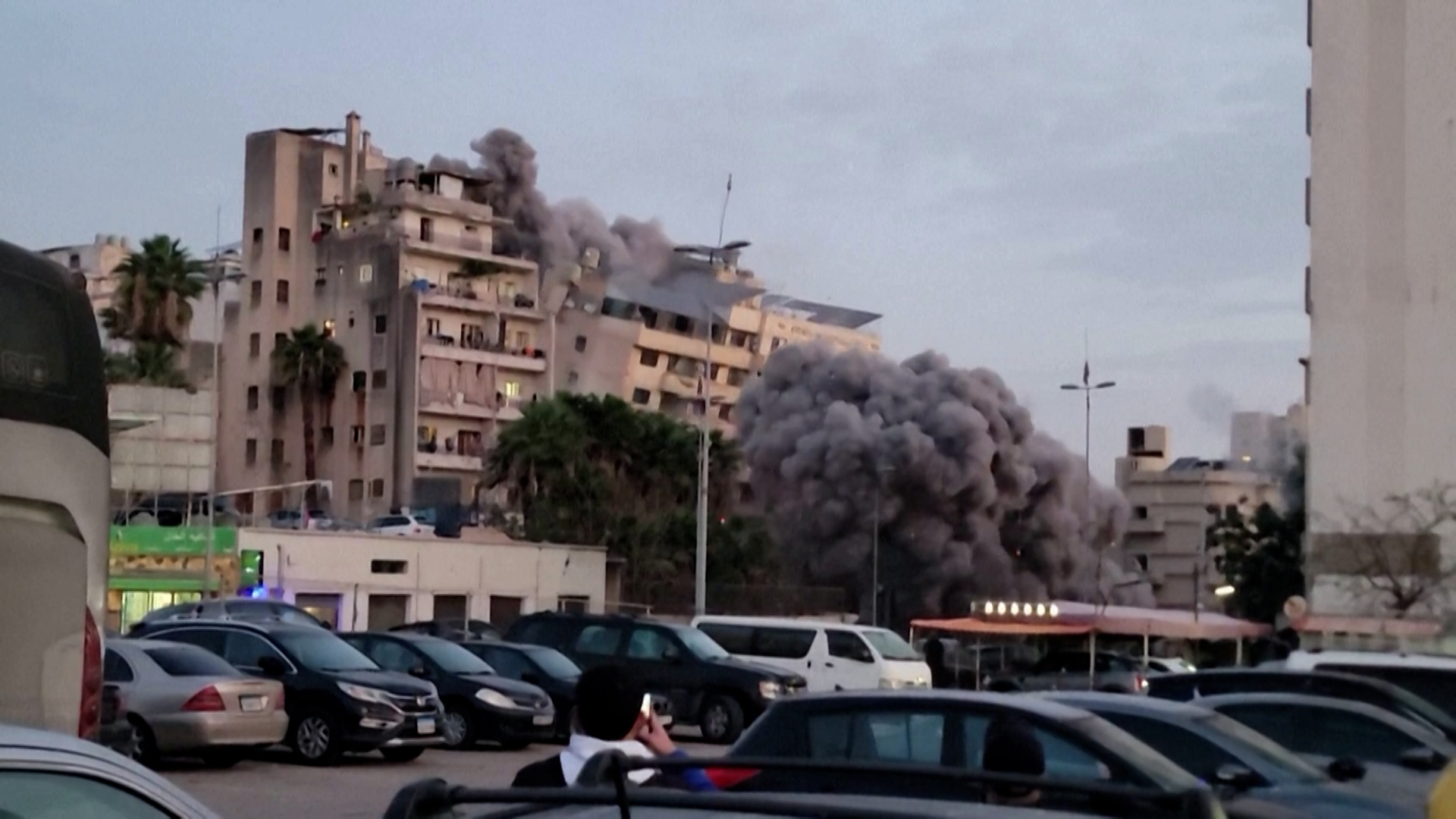 Video thumbnail for Beirut building turned to rubble by Israeli attack
