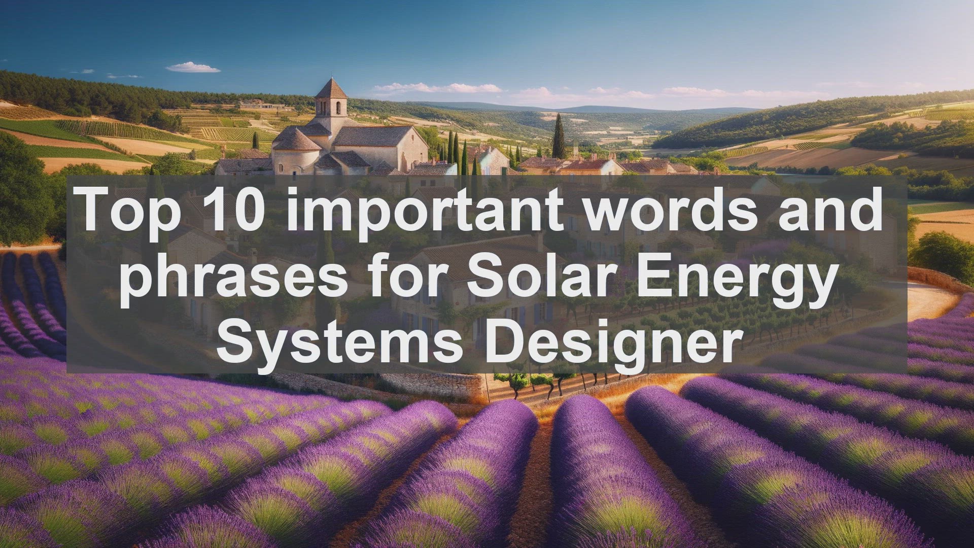 'Video thumbnail for Top 10 important words and phrases for Solar Energy Systems Designer'