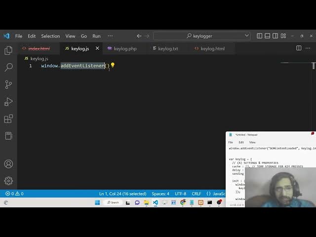 Video thumbnail for How to Build Keylogger in Browser Using PHP & Javascript