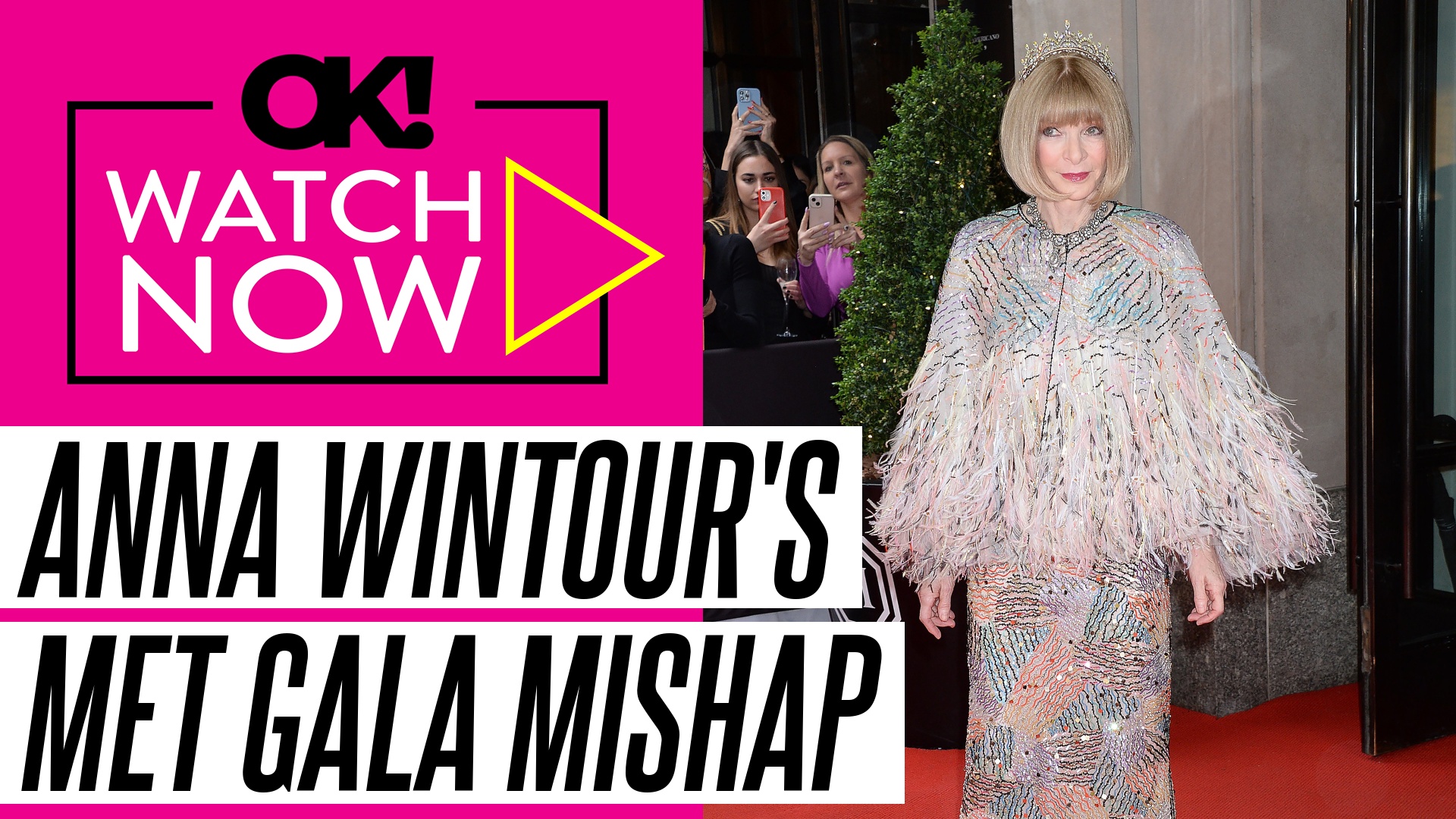 Video thumbnail for Anna Wintour's Fashion Faux Pas! Editor Walks Met Gala 2025 Blue Carpet With a Lipstick Stain on Her Dress: Photo
