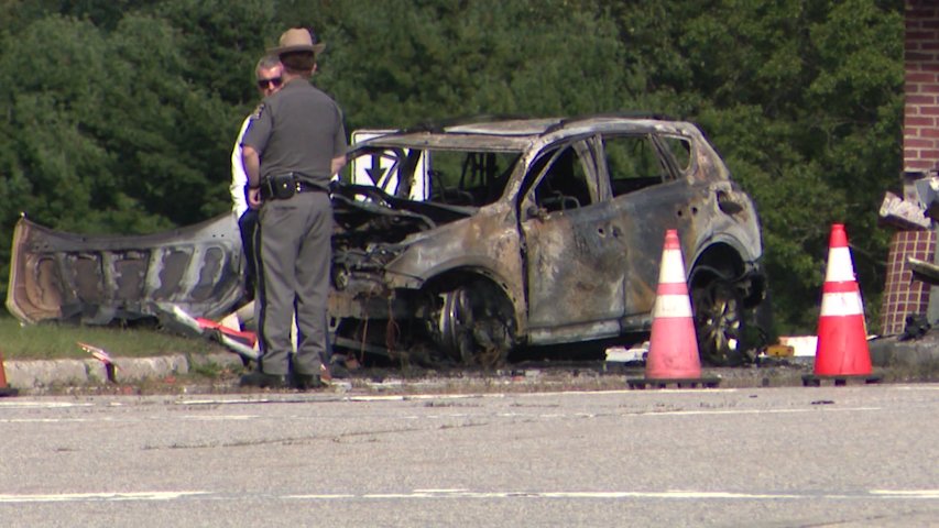 Video thumbnail for State police finding it difficult to ID driver in fiery Sunken Meadow State Park toll booth collision