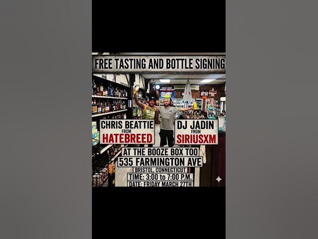 Video thumbnail for FREE TASTING & BOTTLE SIGNING WITH CHRIS BEATTIE FROM HATEBREED
