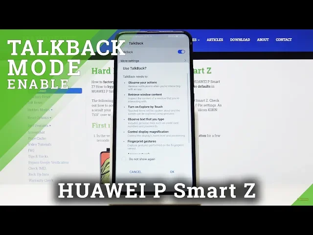 Video thumbnail for How to Activate Talkback in HUAWEI P Smart Z – Exit Talkback Mode