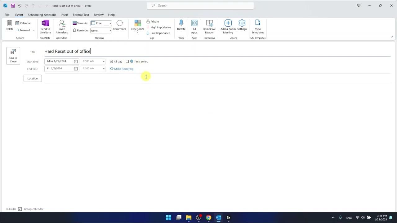 Video thumbnail for How to Set Out-of-Office Status in Outlook Calendar