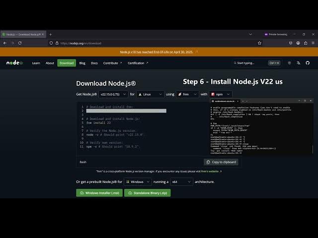 Video thumbnail for How to install Node js v22LTS on Ubuntu 24 04
