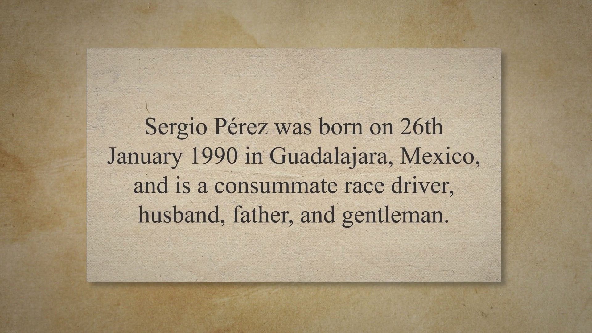 Video thumbnail for Sergio Perez