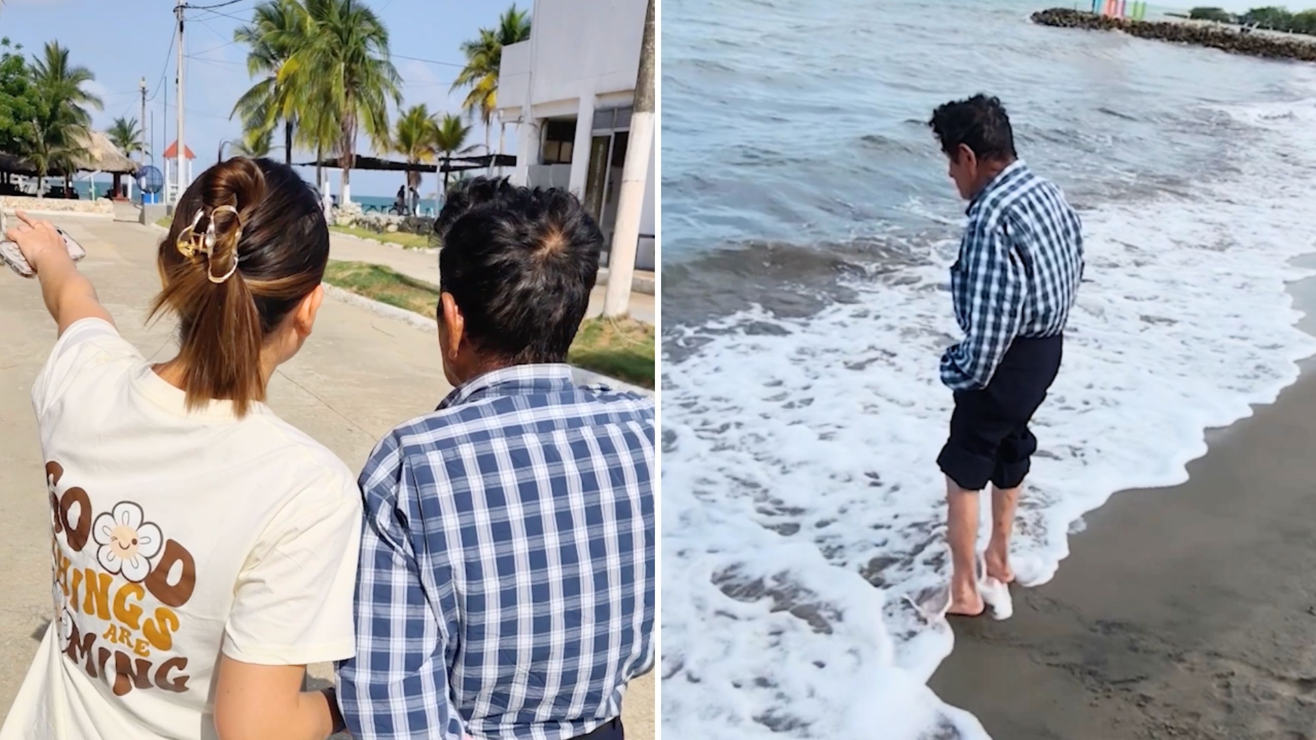 Video thumbnail for 82-Year-Old Lights Up When He Sees Ocean For First Time