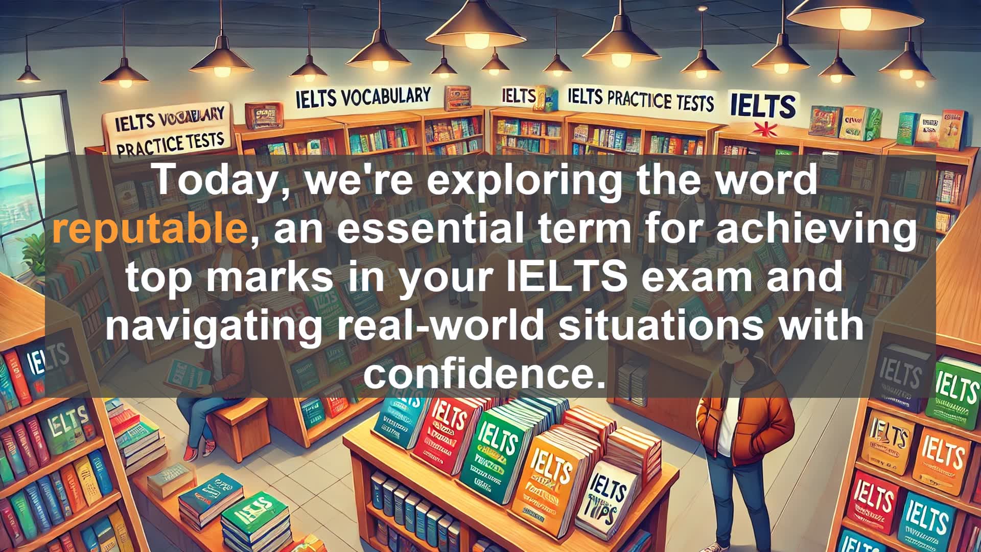 'Video thumbnail for 2000 Must Know IELTS 9.0 Vocabulary - Understanding 'Reputable': Key to IELTS Success and Real-World Trust'