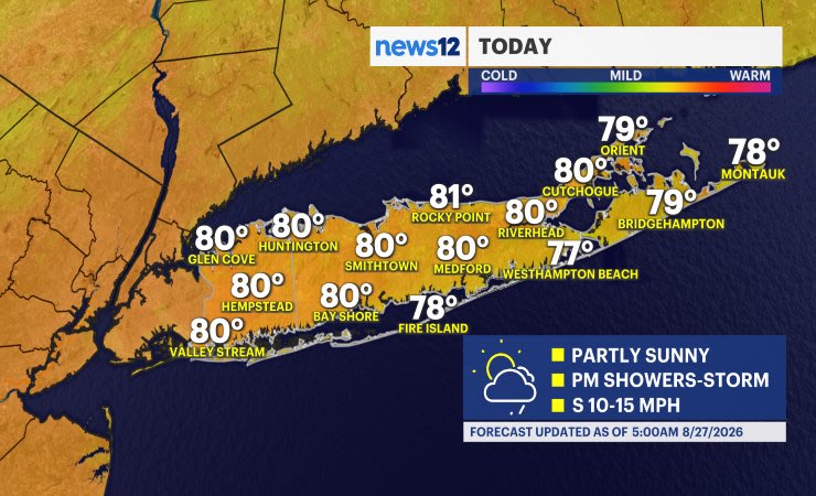 Video thumbnail for STORM WATCH: Tracking scattered showers, storms that could produce flooding for Long Island
