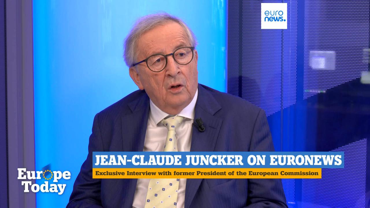 Video thumbnail for Ex-Commission president Juncker says 'the EU is not a slave of the United States'
