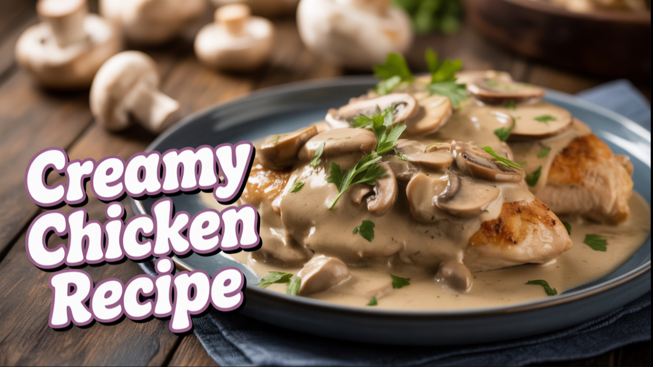 Video thumbnail for Chicken with Creamy Mushroom Sauce