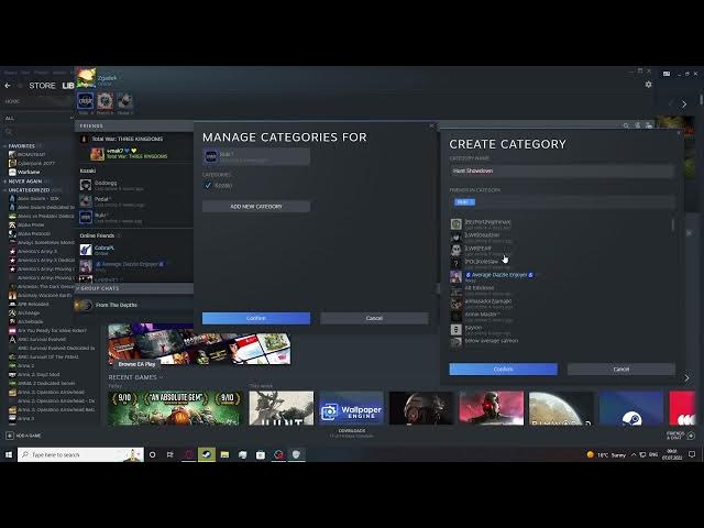 Video thumbnail for Steam 2022 - How To Add Categories In Friends List
