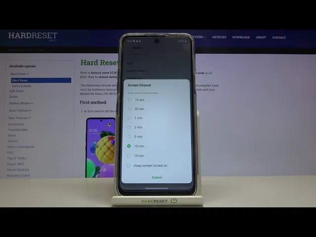 Video thumbnail for How to Change Screen Timeout in LG K52 – Display Settings
