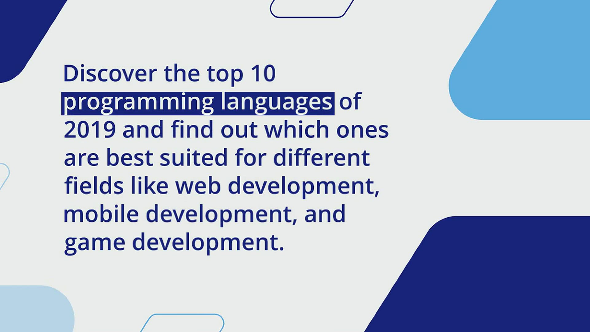 'Video thumbnail for Top 10 Programming Languages of the World – 2023 to begin with'
