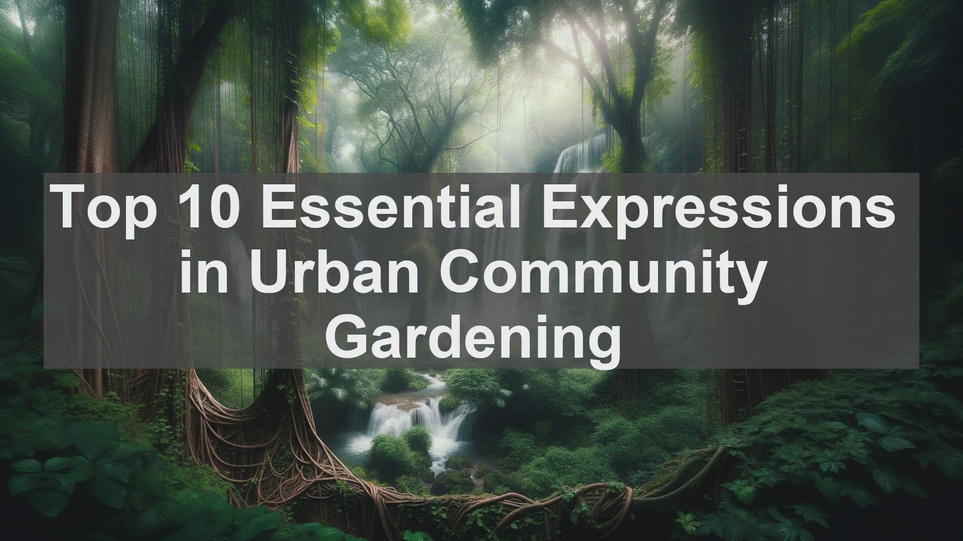 'Video thumbnail for Top 10 Essential Expressions in Urban Community Gardening'