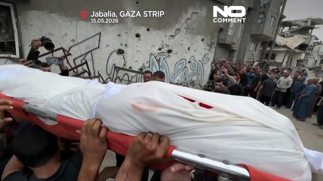 Video thumbnail for Funeral in Jabalia after Israeli strike hits Gaza wake despite ceasefire