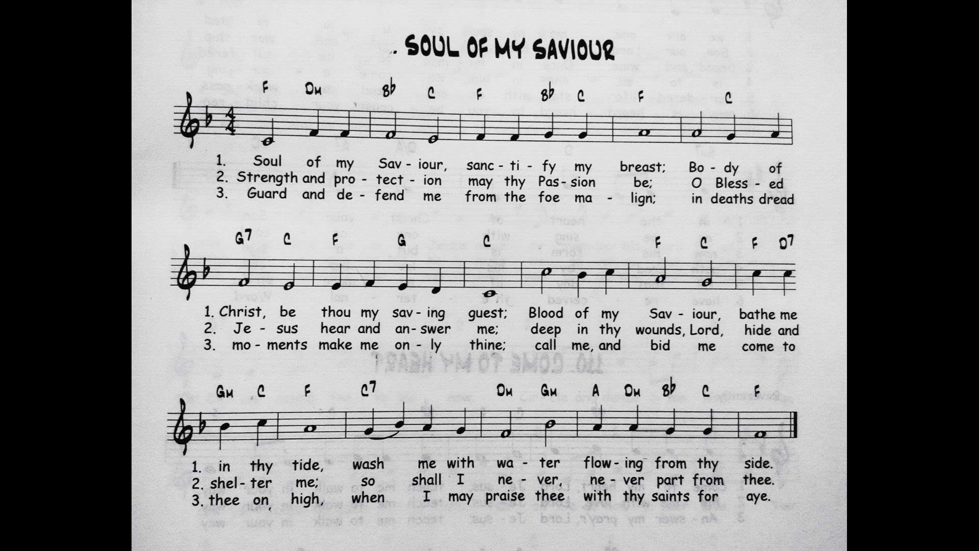 'Video thumbnail for Soul Of My Savior - Catholic Mass Song Sheet Music'