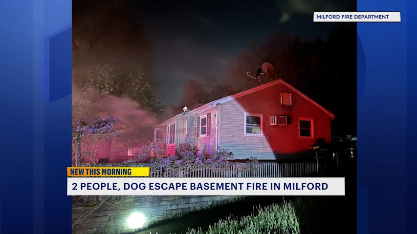 Video thumbnail for Milford residents escape midnight basement fire thanks to smoke alarms