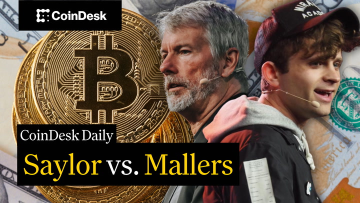 Video thumbnail for Saylor and Mallers clash over Strategy's dilution