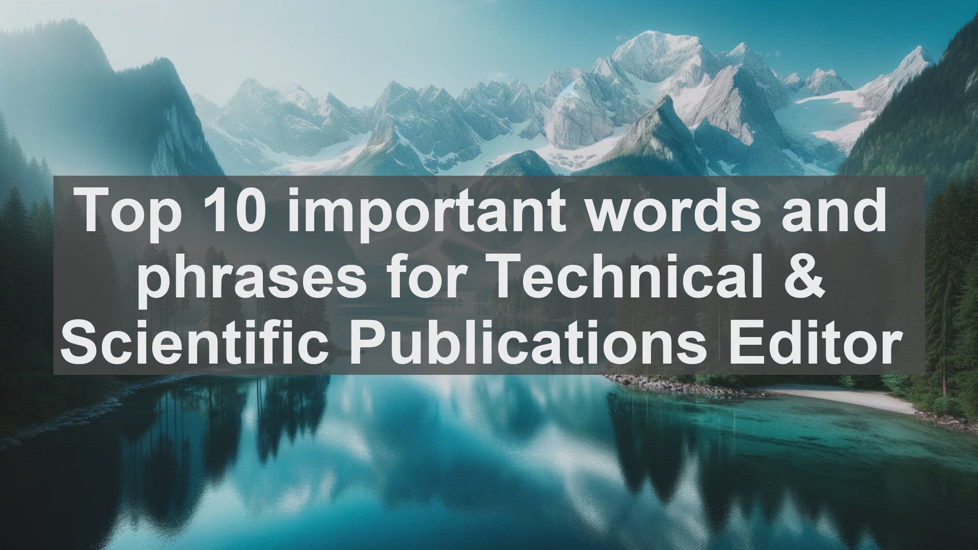'Video thumbnail for Top 10 important words and phrases for Technical  Scientific Publications Editor'
